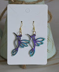 Laser Cut Hummingbird Earrings (Hand Painted)