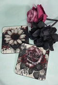 Gothic Flowers Neoprene Coasters – Set of 2