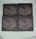 250th America Anniversary Laser Engraved Slate Coasters – Set of 4
