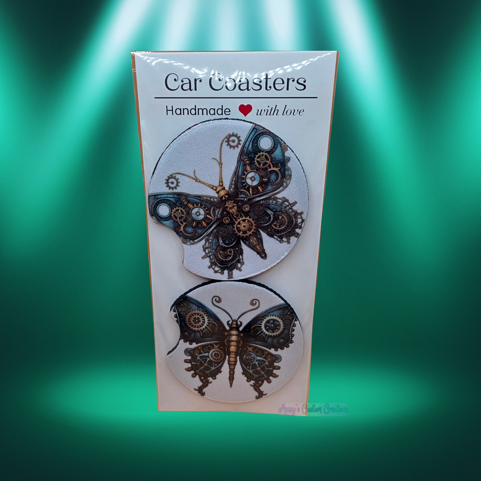 Steampunk Butterfly Car Coasters