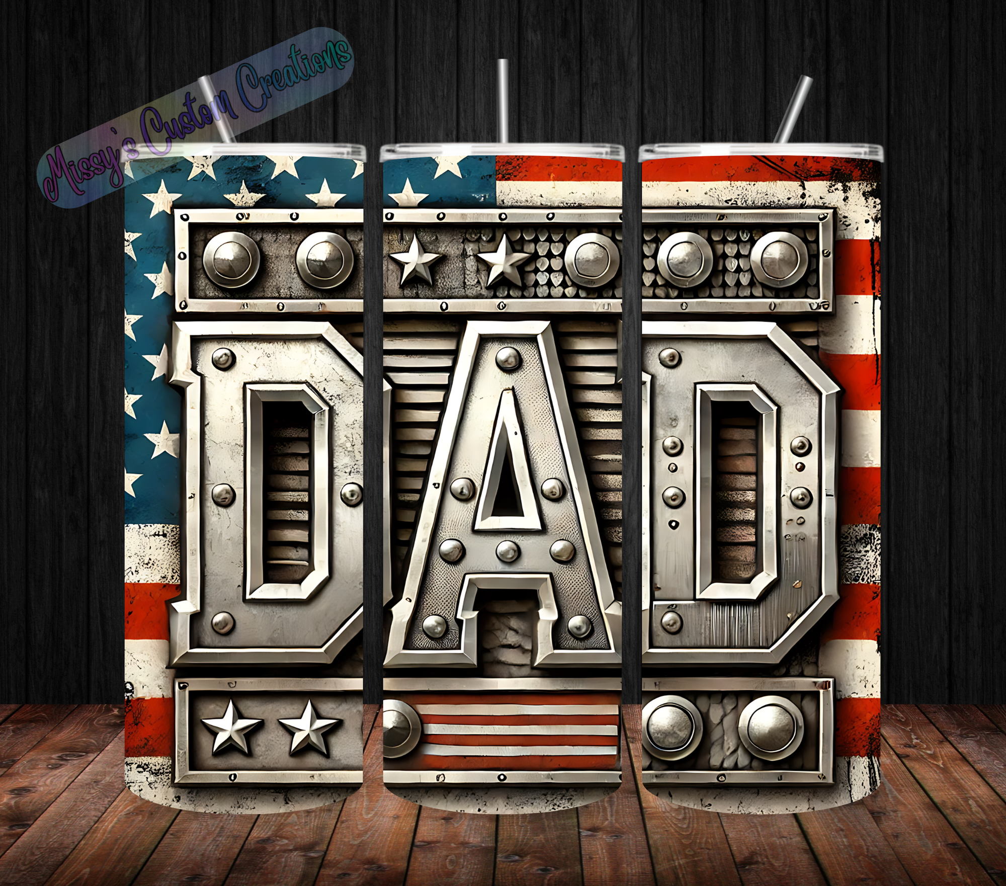 20 oz Skinny Tumbler - Patriotic Dad