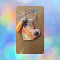 Heart Shaped Beach & Palm Tree Tassel Keychain