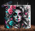 20 oz Skinny Tumbler - Sugar Skull Lady