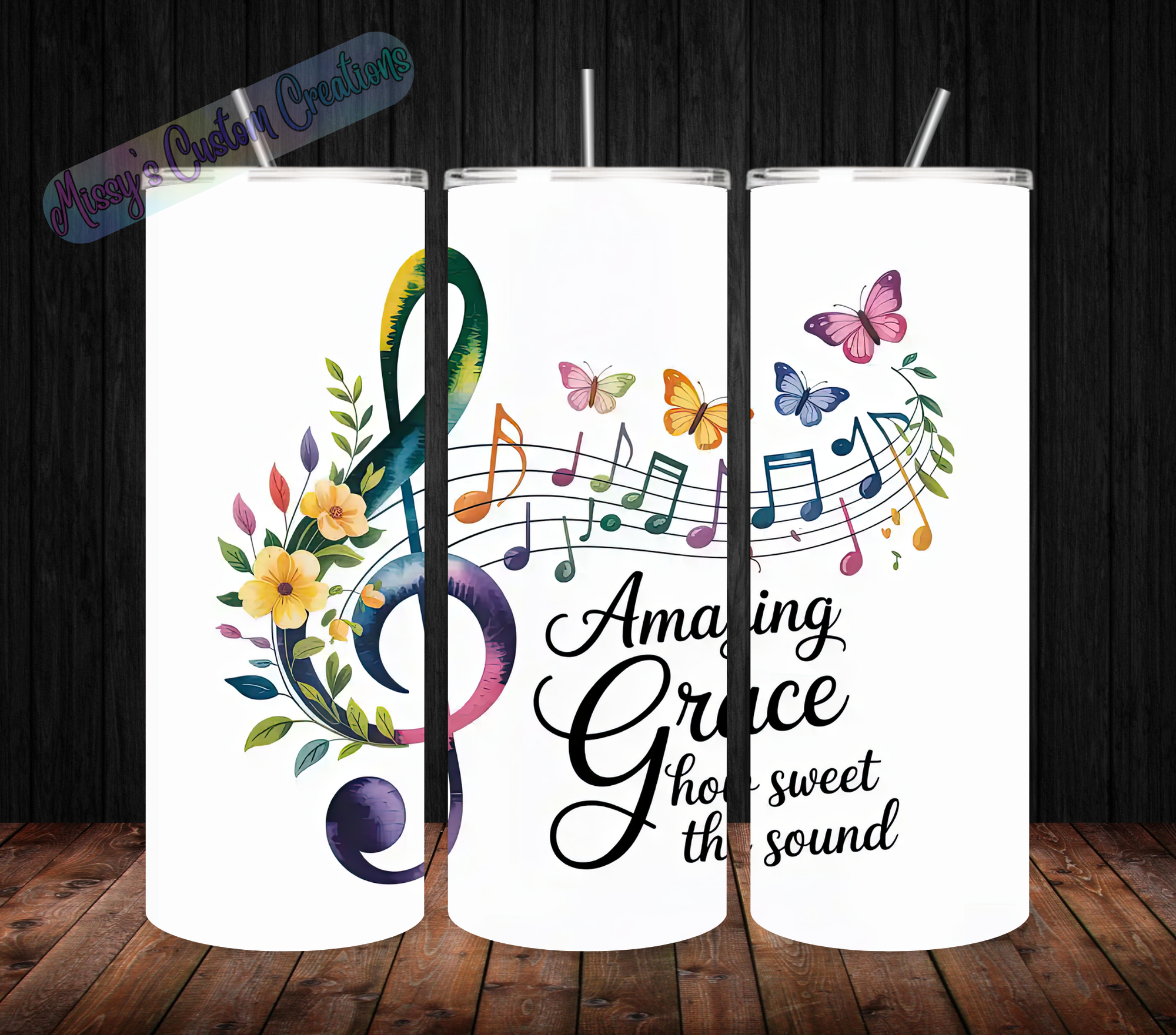 20oz Skinny Tumbler - Amazing Grace