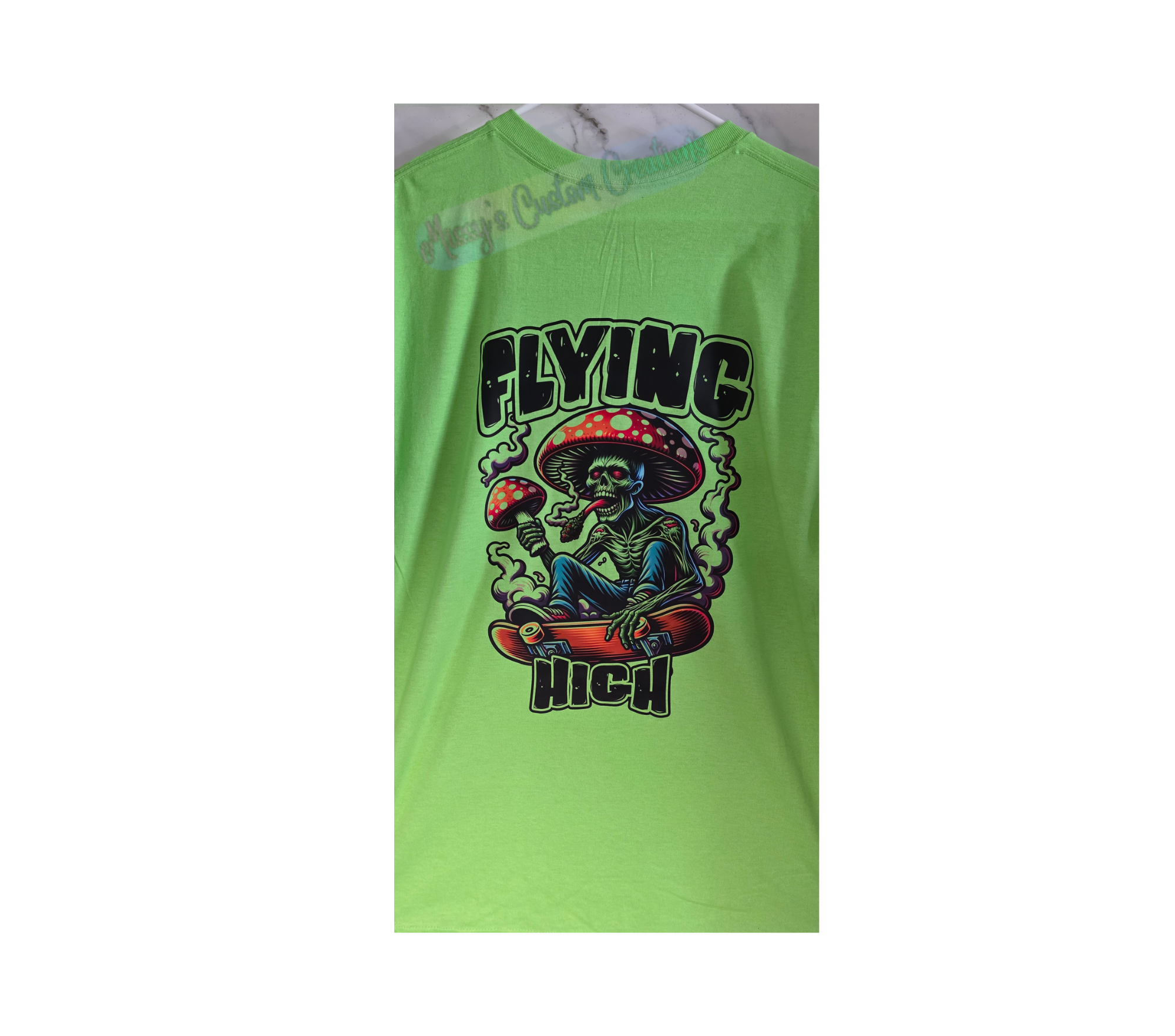 Flying High Unisex Neon Green T-Shirt – Zombie Skater Graphic Tee